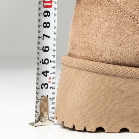Cizme dama cu talpa groasa si imprimeu tip oog khaki suede NINA9, 2, modlet.ro