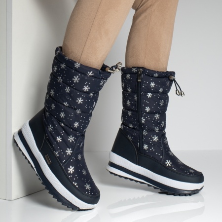 Cizme dama de fas cu fermoar albastre MOD06677, 4, modlet.ro