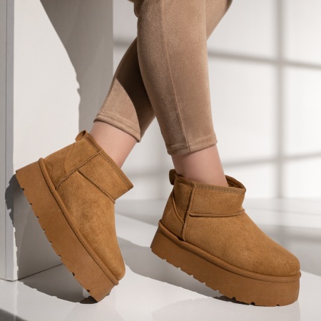 Cizme dama scurt tip UG maro suede MOD12746, 4, modlet.ro