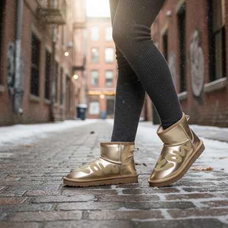 Cizme dama scurte aurii MOD0277, 2, modlet.ro