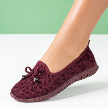 Espadrile dama cu fundita din material textil visinii ZEF09084, 3, zeforia.ro