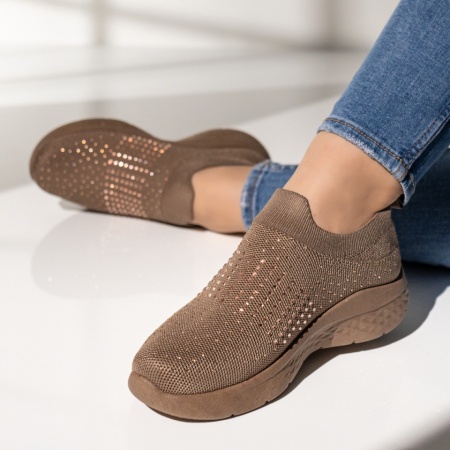 Espadrile dama cu strasuri khaki MOD14209, 2, modlet.ro