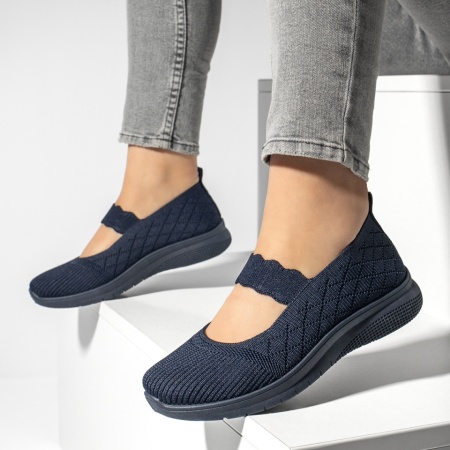 Pantofi dama, Espadrile dama cu talpa groasa albastre MOD13180, modlet.ro