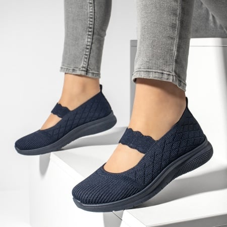 Espadrile casual dama, Espadrile dama cu talpa groasa albastre ZEF13180, zeforia.ro