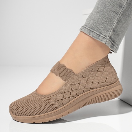 Pantofi dama, Espadrile dama cu talpa groasa khaki MOD13180, modlet.ro