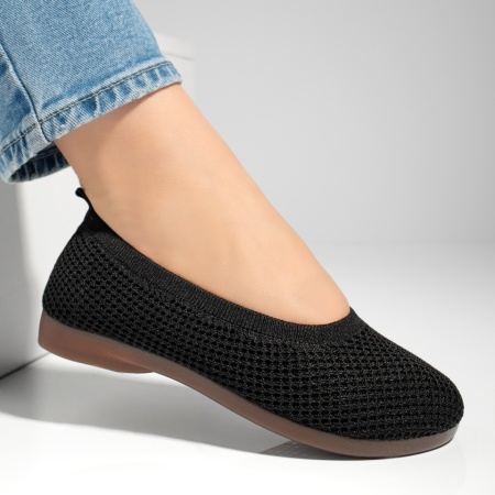 Espadrile dama cu talpa joasa din material textil negre MOD13064, 4, modlet.ro
