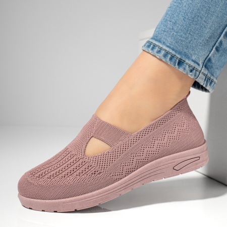 Espadrile sport dama, Espadrile dama cu talpa joasa din material textil roz MOD13062, modlet.ro