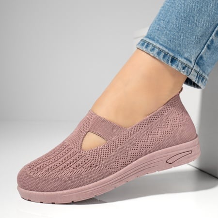 Espadrile sport dama, Espadrile dama cu talpa joasa din material textil roz ZEF13062, zeforia.ro