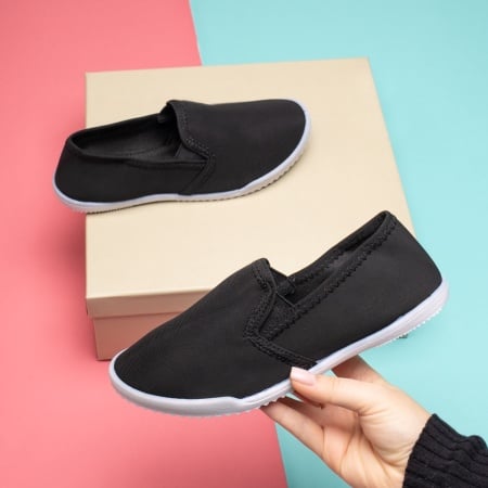 Espadrile dama cu talpa joasa negre din material textil ZEF11814, 2, zeforia.ro