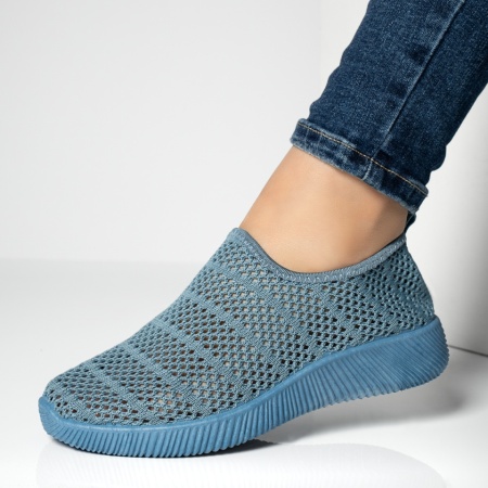 Incaltaminte dama, Espadrile sport dama cu perforatii albastre MOD13061, modlet.ro
