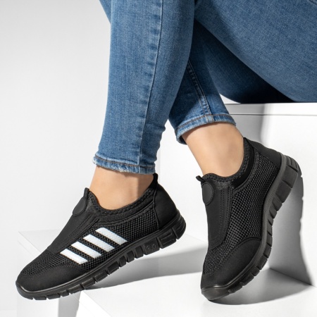 Espadrile sport dama, Espadrile sport dama cu talpa groasa negre MOD13181, modlet.ro
