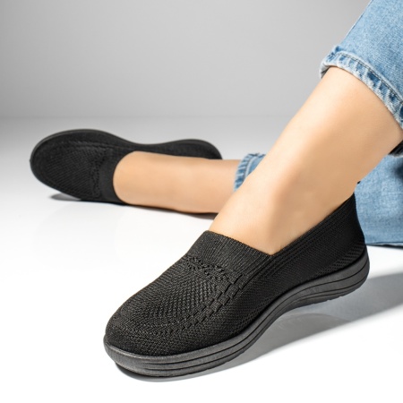 Espadrile sport dama cu talpa joasa si perforatii negre ZEF13056, 2, zeforia.ro