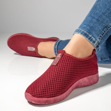 Incaltaminte dama, Espadrile sport dama cu talpa joasa visinii ZEF13065, zeforia.ro