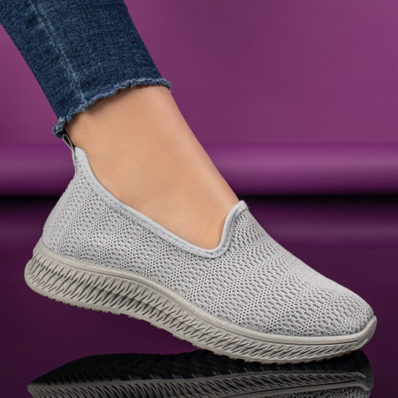 REDUCERI INCALTAMINTE, Espadrile sport dama din material textil gri MOD09088, modlet.ro
