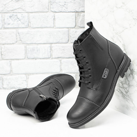 Ghete barbati negre din Piele naturala MOD10570, 2, modlet.ro