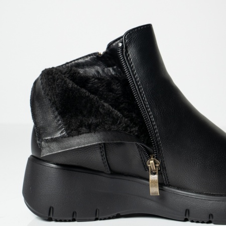 Ghete dama cu fermoar si talpa groasa negre MOD14105, 2, modlet.ro