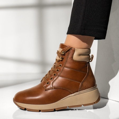 Ghete dama cu platforma maro MOD12343, 3, modlet.ro