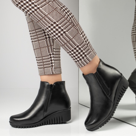 Ghete dama cu platforma negre din Piele Naturala MOD12570