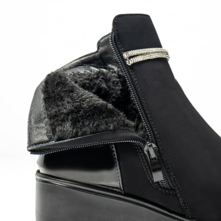 Ghete dama cu platforma negru suede GINA17, 2, modlet.ro