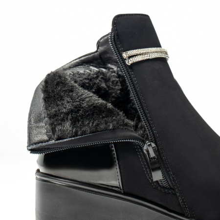 Ghete dama cu platforma negru suede MOD14177, 2, modlet.ro
