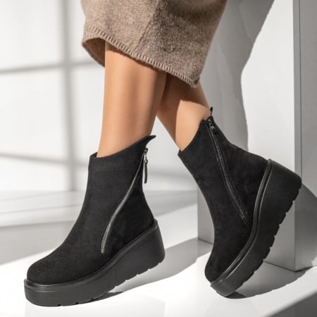 Ghete dama cu platforma si fermoar negru suede ZEF12788, 1, zeforia.ro