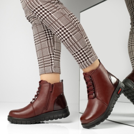 Ghete dama cu siret si fermoar visinii MOD10268