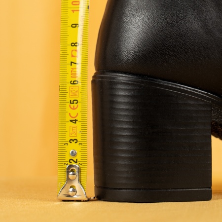 Ghete dama cu toc si fermoar negre din Piele naturala MOD05610, 4, modlet.ro