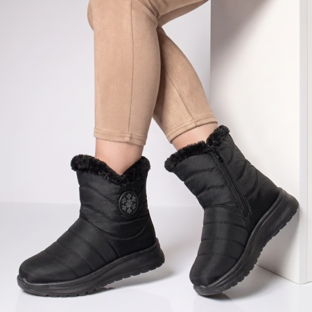 Ghete dama din fas cu talpa groasa negre GINA38, 2, modlet.ro