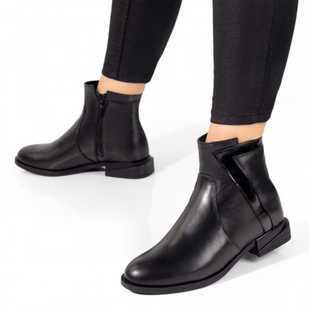 Ghete dama negre cu fermoar din Piele naturala MOD09864, 2, modlet.ro