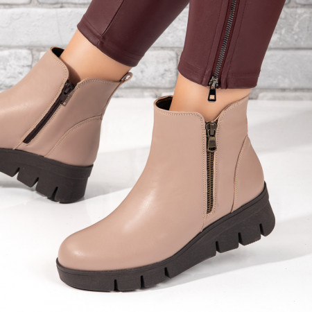 Ghete Dama, Ghete dama nude cu fermoar din Piele naturala MOD09870, modlet.ro