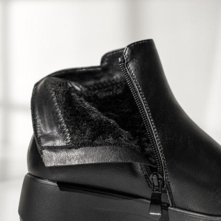 Ghete dama scurte cu fermoar negre MOD14083, 2, modlet.ro