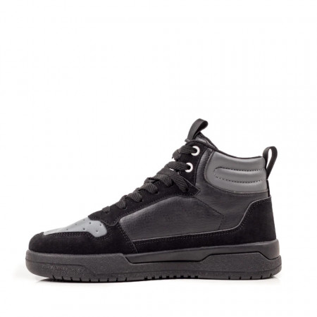 Ghete sport negre cu gri unisex cu siret MOD07011, 4, modlet.ro