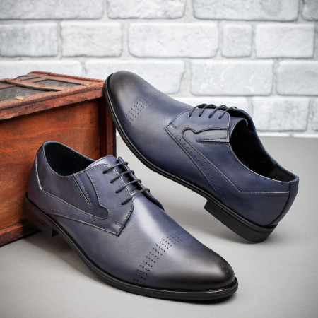 Pantofi barbati eleganti, Pantofi barbati eleganti cu siret albastri din Piele naturala MDL09404 - modlet.ro