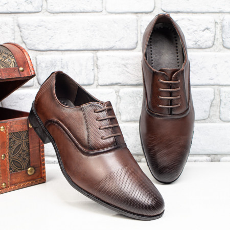 Pantofi barbati eleganti, Pantofi barbati eleganti cu siret maro MDL09576 - modlet.ro