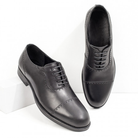 Pantofi barbati eleganti, Pantofi barbati eleganti negri cu siret din Piele naturala ZEF08779 - zeforia.ro