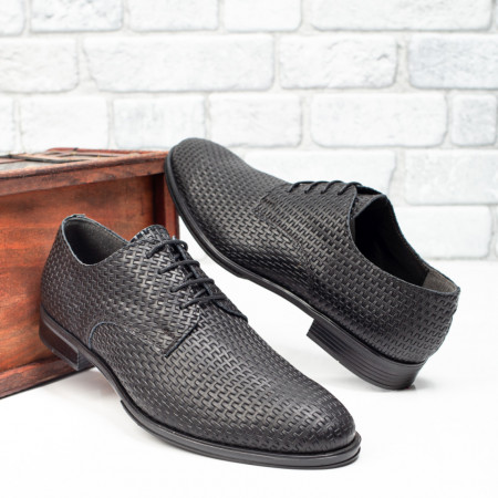 Pantofi barbati eleganti, Pantofi barbati eleganti negri din Piele naturala MDL09765 - modlet.ro