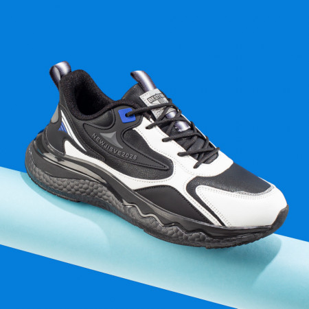 REDUCERI INCALTAMINTE, Pantofi barbati sport negri cu alb MOD10045, modlet.ro