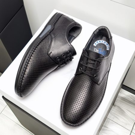 Pantofi casual barbati cu siret negri din Piele naturala MOD13761