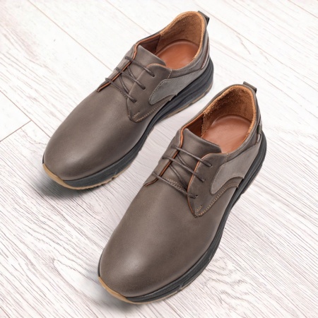Plateste Jumatate!, Pantofi casual barbati gri din Piele naturala MOD10646, modlet.ro