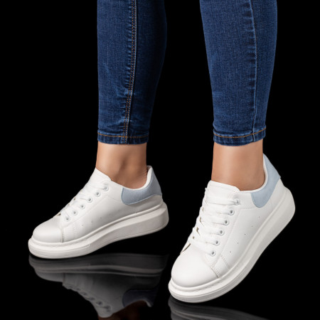 Pantofi casual dama alb cu albastru MOD10121, 2, modlet.ro