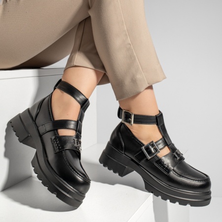 Pantofi casual dama cu aplicatii metalice negri ZEF13095, 2, zeforia.ro