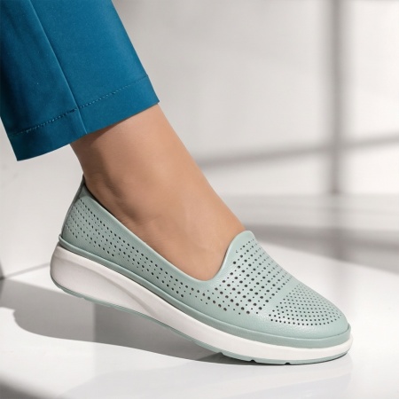 Pantofi casual dama cu platforma albastru deschis din Piele naturala SARA8, 3, modlet.ro