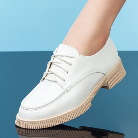 Pantofi casual dama cu siret albe MOD08024, 4, modlet.ro
