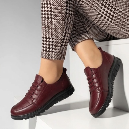 Pantofi casual dama cu siret elastic visinii GINA3, 2, modlet.ro