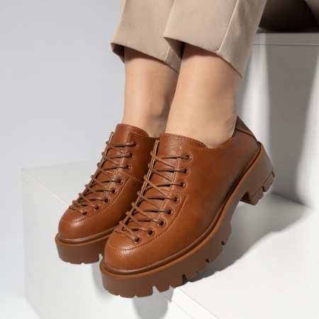 Pantofi casual dama cu siret maro ANA71, 2, modlet.ro