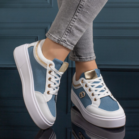 Pantofi casual dama cu talpa groasa albastri MOD11121, 4, modlet.ro