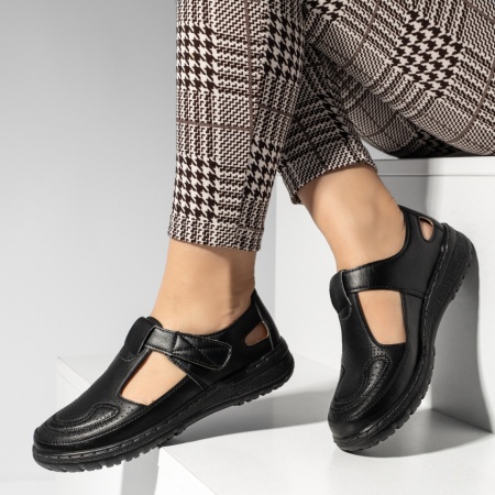 Pantofi casual dama cu talpa joasa negri MOD14284, 2, modlet.ro