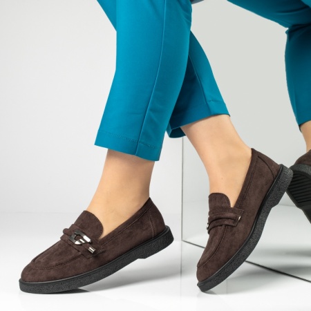 Pantofi casual dama maro inchis suede IRIS21, 2, modlet.ro