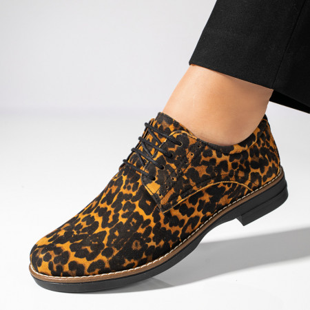 Pantofi casual dama, Pantofi casual dama negri cu imprimeu din Piele naturala ZEF10892 - zeforia.ro