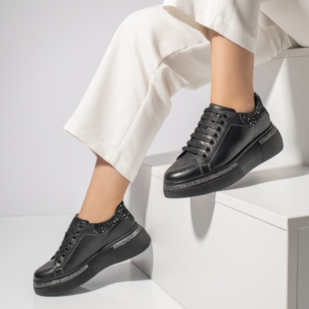 Pantofi casual dama negri din Piele naturala PAULA2, 4, modlet.ro
